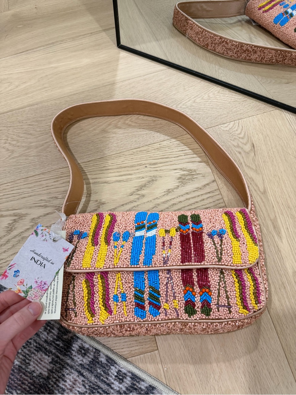Beaded Pink Ski Shoulder Bag 🎿 ⛷️